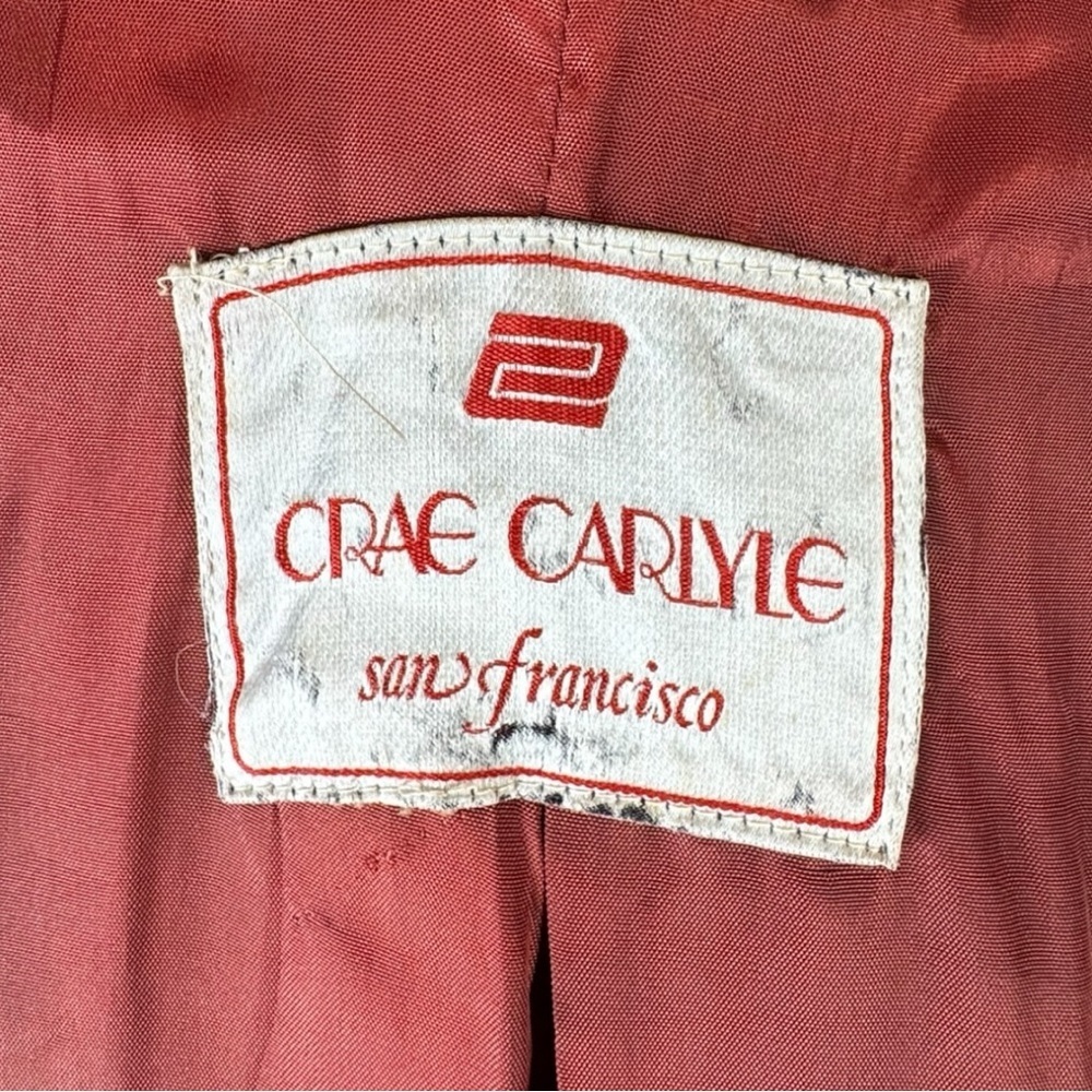 Vintage 1970s Crae Carlyle Cognac Leather Editorial Longline Maxi Coat Size 38 - Picture 8 of 15